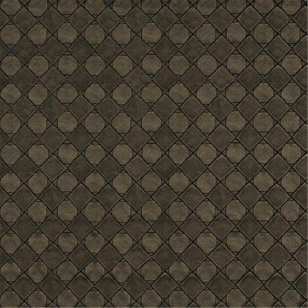 Finefabrics 54 in. Wide Brown, Metallic Diamonds And Squares Upholstery Faux Leather FI59994